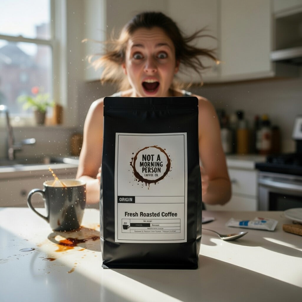 woman drinking african espresso from not a morning person coffee co feeling alive and awake!  